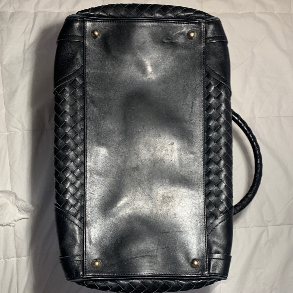 Bottega Veneta Woven Leather Satchel - Classic Black Doctor Bag - Picture 14 of 16